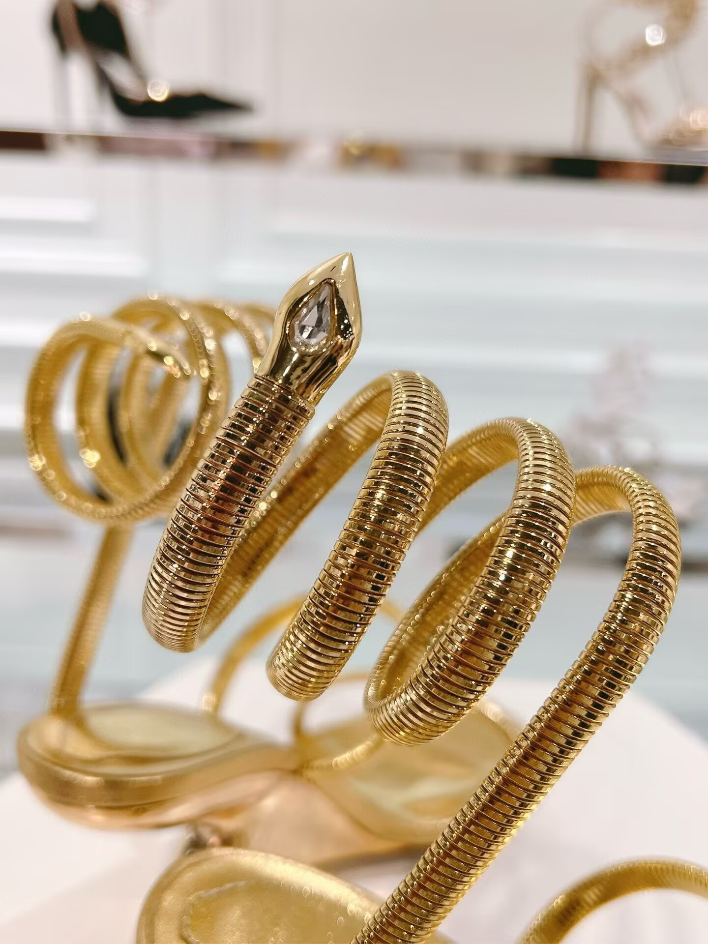 UA René Caovilla Symphony Mirrored Gold Sandal 95mm