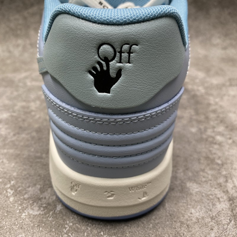 OFF-WHITE OOO Low Out Of Office Calf Leather White Light Blue