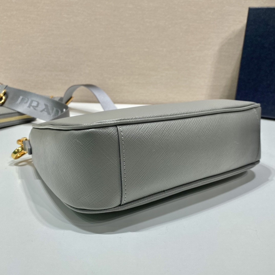 Pra*a re-edition 2005 saffiano leather bag grey