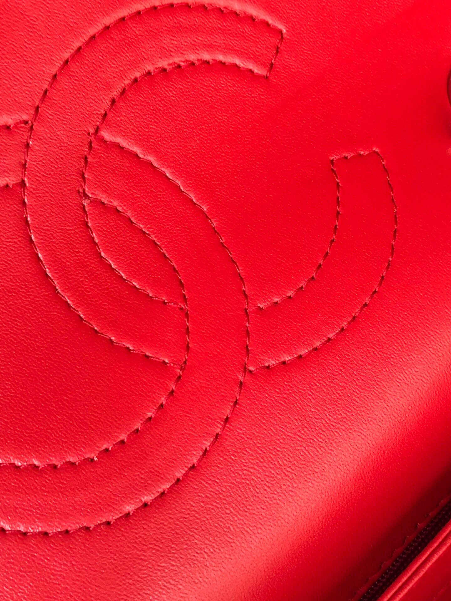 Ch*el flap bag with top handle 6.6 × 9.8 × 4.7 in